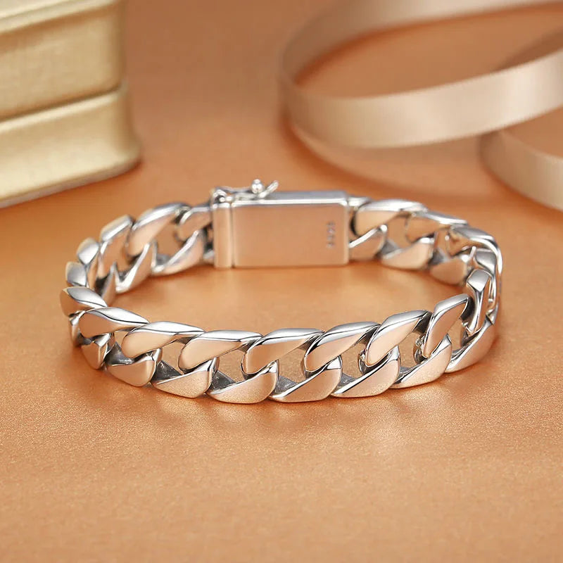 100% S925 Sterling Silver Necklace 7MM 8MM 10MM Punk 925 Silver Chains Original Certified Jewelry Gifts