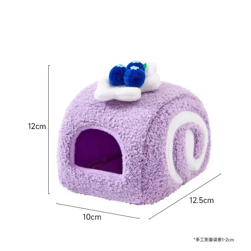 Cute Desserts Cake Plush Hamster House Small Animal Cage Landscaping Supplies Mouse House Small Pet Nest Pet Toy Hiding House