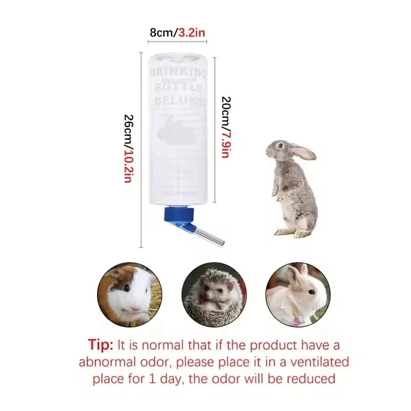 Rabbit Water Bottle Dispenser Large Capacity Guinea Pig Drinking Feeder Bowls Cage Hanging Fountain Hamster Chinchilla Supply