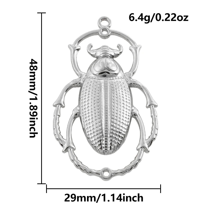5pcs Stainless Steel Bee Spider Cicada Butterfly Dragonfly Flower Tree Grass Pendants Insects Charms Jewelry Making Accessories