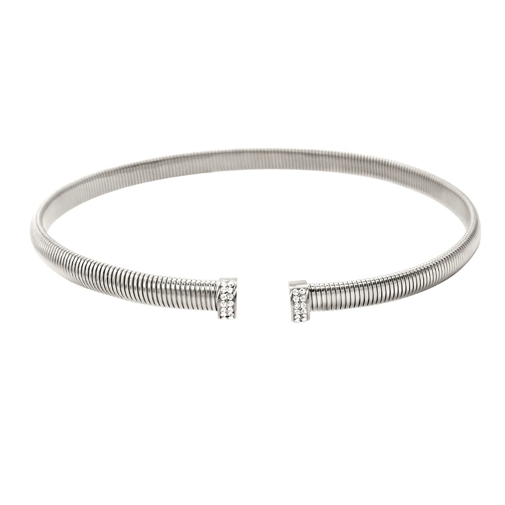 High Quality Cross Cuff Stainless Steel Jewelry Set Personalized Spiral Texture 18K Gold Plated Arm Neck Bijoux Waterproof