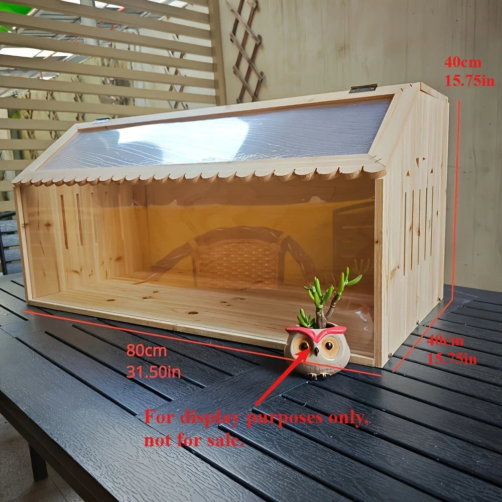 Small Pet Feeding Box, Insulated Hamster Villa for Mice Reptiles Hedgehogs, Multi-Function Climbing Habitat (Cage Only)