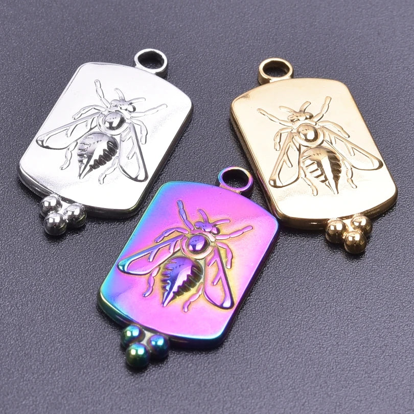 10PCS Ancient Egyptian Scarab Beetle Pendants Charms Stainless Steel Dragonfly Butterfly Pendant for Jewelry Making DIY Necklace
