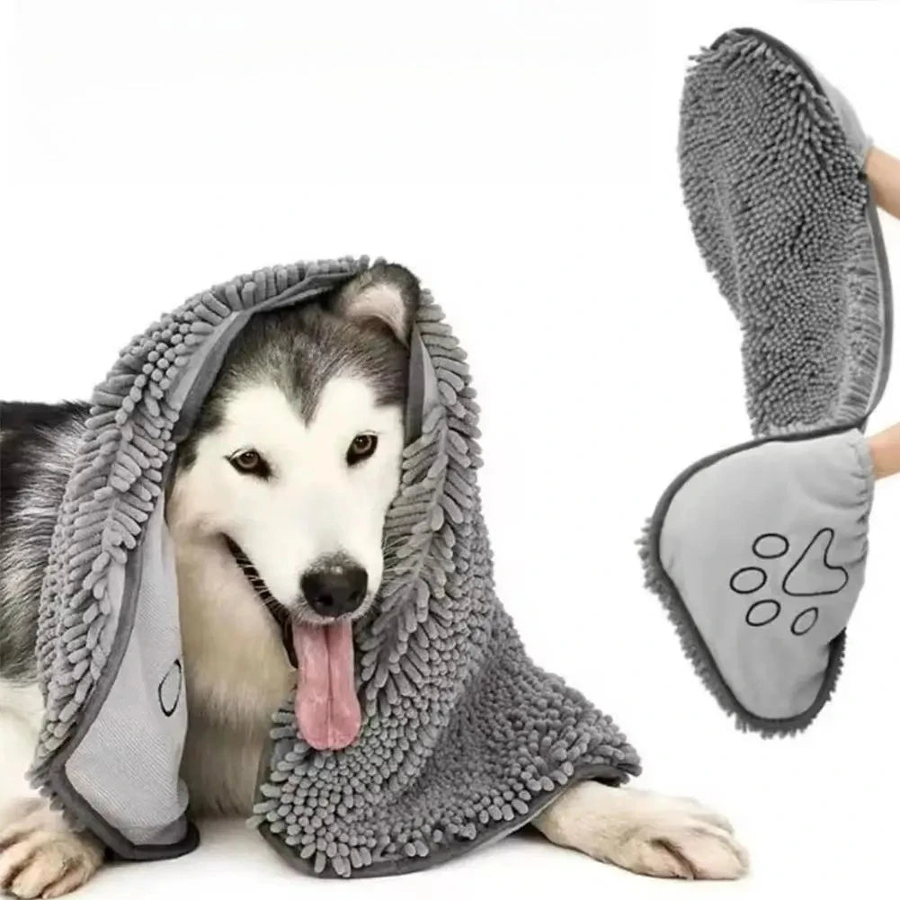 Quick Dry Pet Towel Soft Dog Bath Robe Towel Super Absorbent Cat Bath Towel Convenient Pet Cleaning Washcloth Dog Accessories