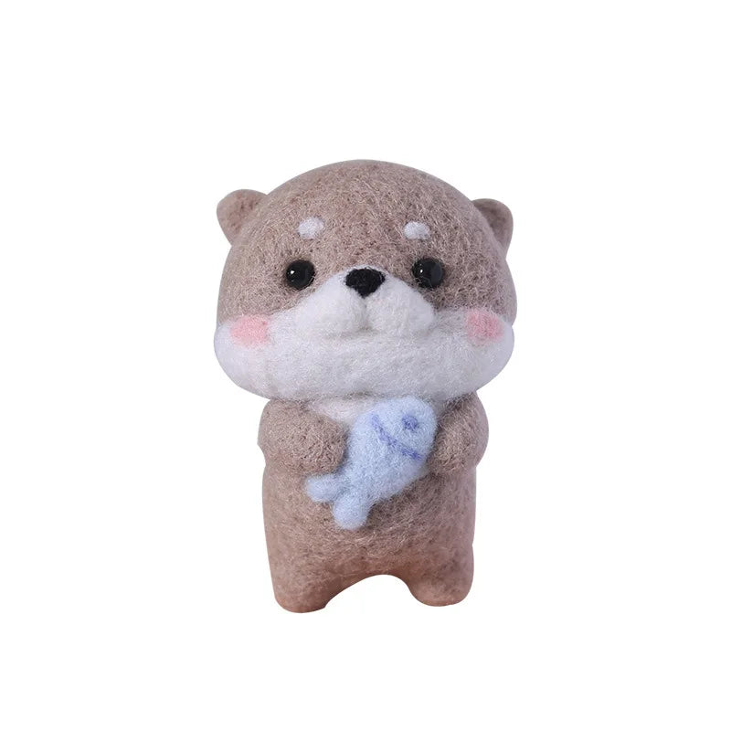 1PC Cute Animal Capybara Non-finish Wool Felting Material for DIY Doll Pendant Gifts Animal Handmade Arts Crafts Wool Felt  Kit