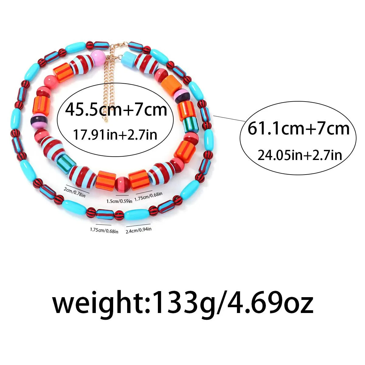 Bohemia Colorful Resin Beaded Choker Necklaces for Women y2k Jewelry Boho Statement Necklace Gifts