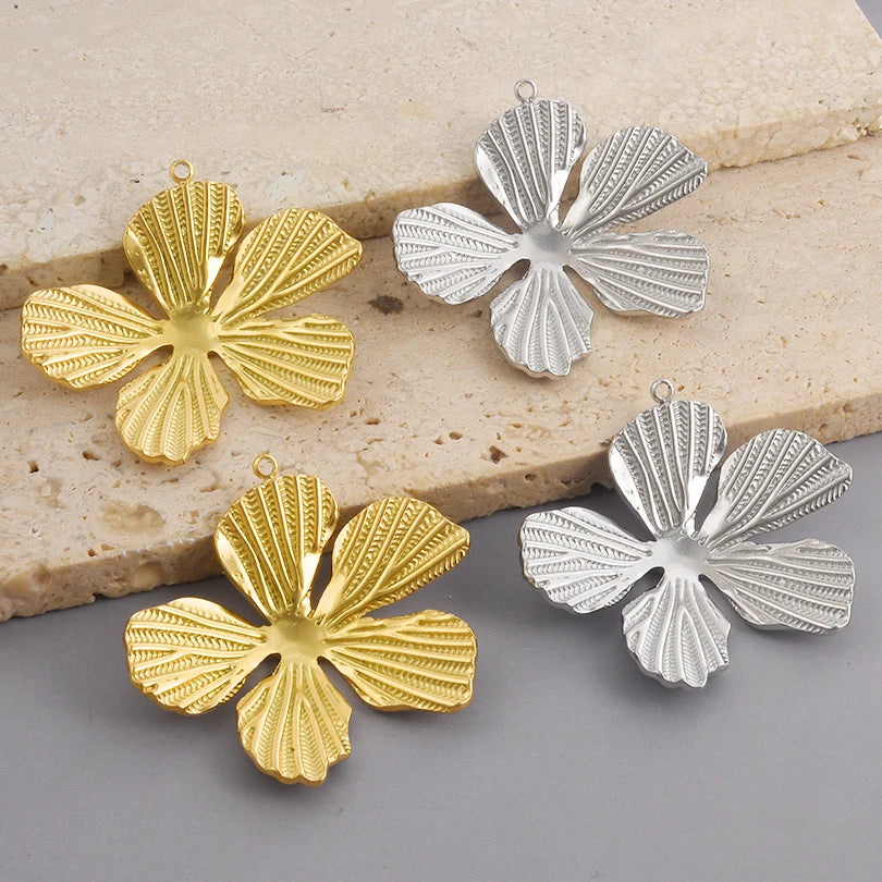 5pcs Stainless Steel Bee Spider Cicada Butterfly Dragonfly Flower Tree Grass Pendants Insects Charms Jewelry Making Accessories
