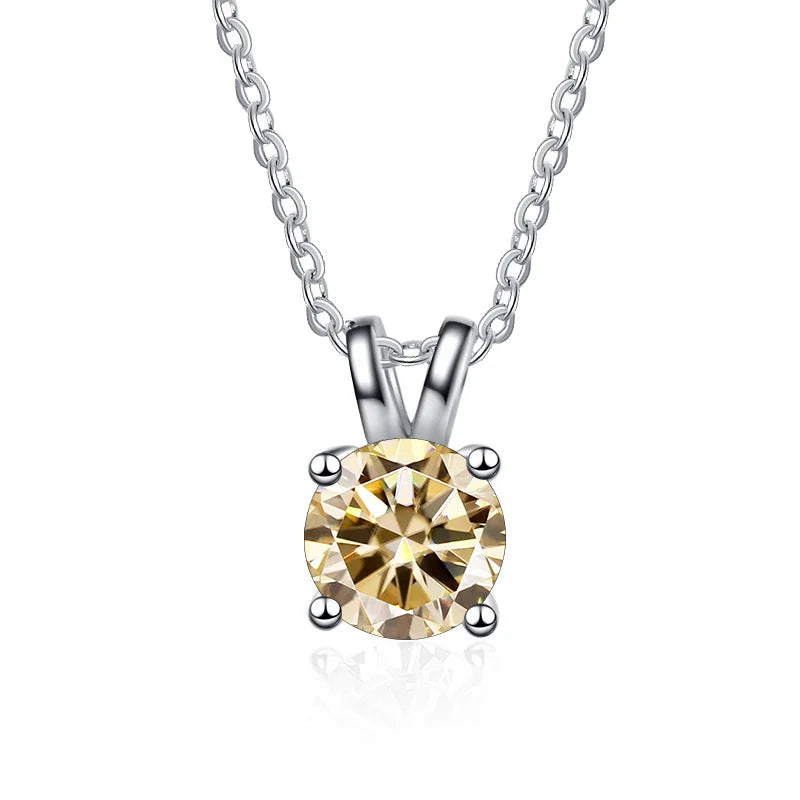 JoyceJelly 1ct 2ct Moissanite Pendant Necklace For Women Top Quality 925 Sterling Silver Wedding Party Bridal Fine Jewelry Gift