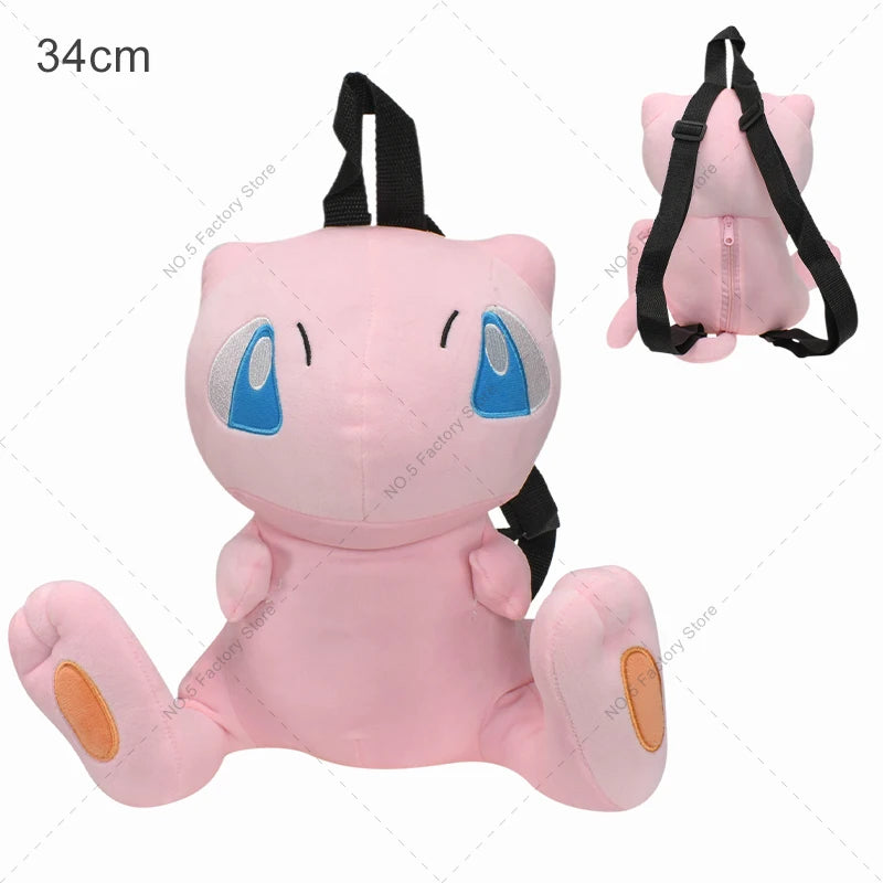 Eevee Mimikyu Charizard Gengar Plush Backpack Funny Cartoon Large-Capacity Student Backpack Kindergarten Bag Child Gift