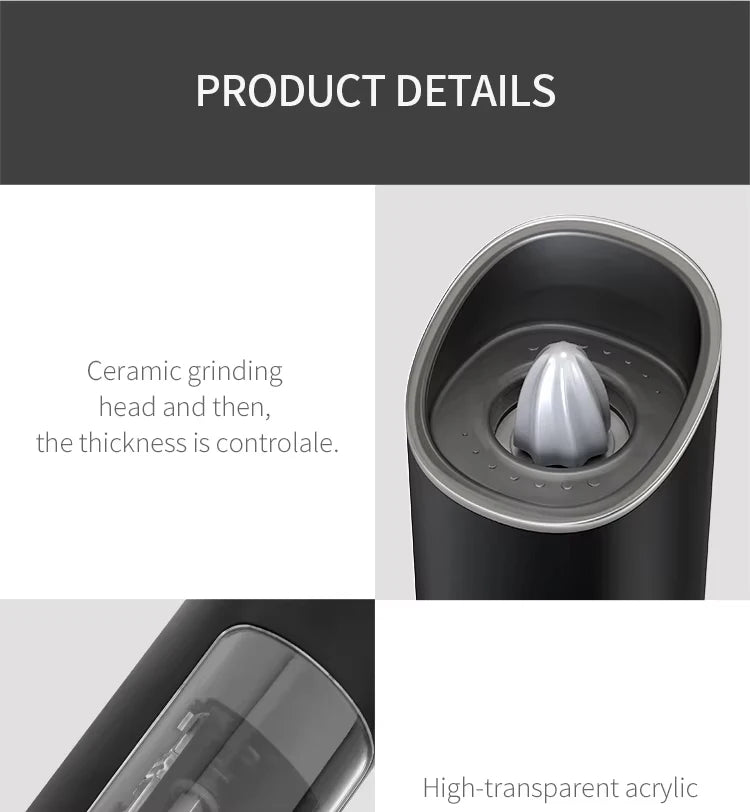 1/2 pcs Electric Automatic Salt and Pepper Grinder Set Led Light Grinder Set Spice Mill Adjustable Spices Grinder Kitchen Tools