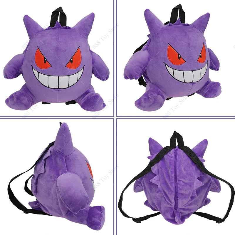 New Arrival Pokemon Plush Backpack Anime Gengar Charizard Piplup Eevee Mimikyu Soft Stuffed Schoolbag Shoulder Bag Toy for Kids