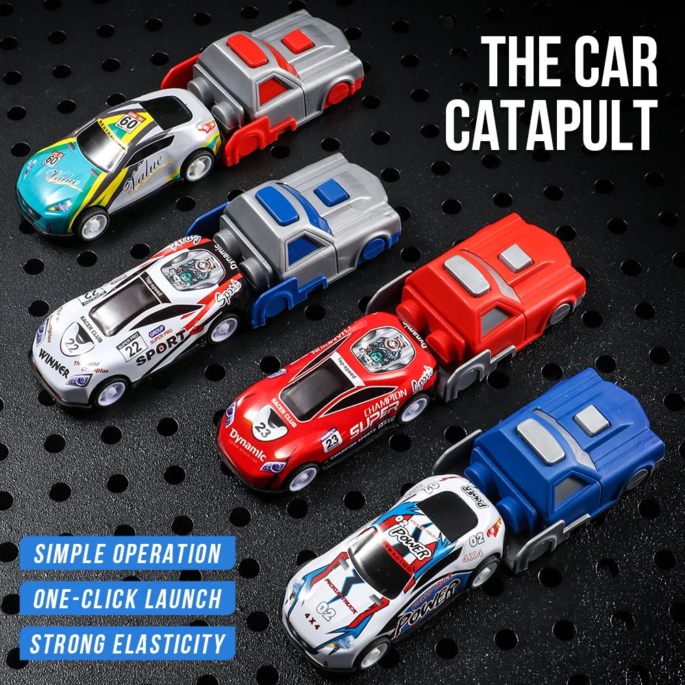 Multi Track Racing Car - Sliding Catapult - Durable and Anti Fall Launcher - Catapult Racing Car Set - Puzzle Education, Brain D