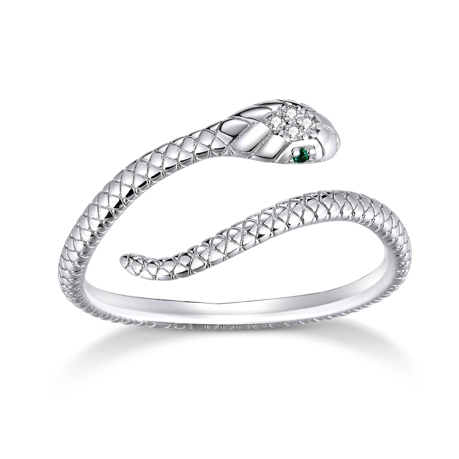 WOSTU Real 925 Sterling Silver Open Ring Finger Adjustable Size Wedding Rings For Women Engagement Fashion Silver Jewelry Gift