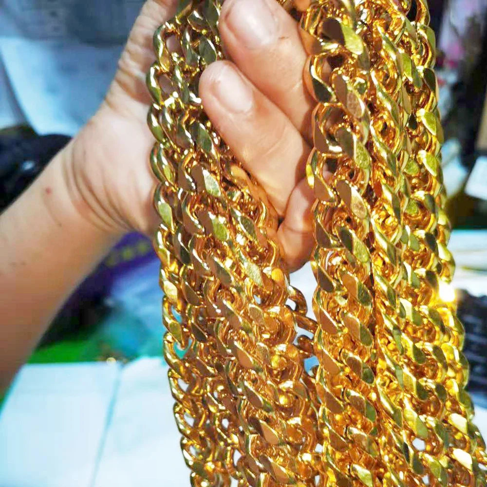 3/5/7/9/11mm Width Stainless Steel Men Women Six-side Chain Necklace Gold Silver Plated Unisex  Jewelry Wholesale Drop Shipping