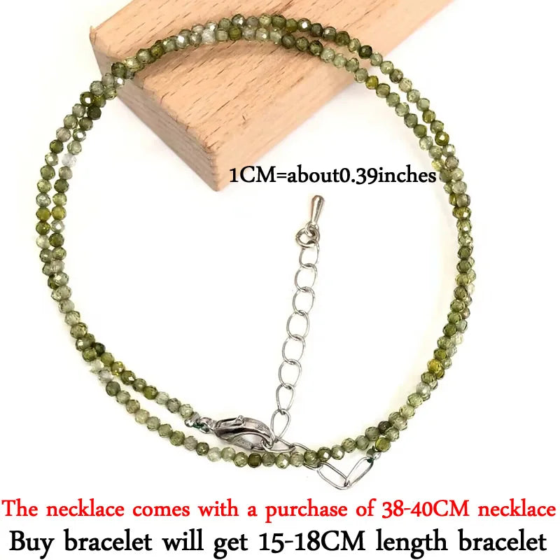 2024 New Boho 2mm Natural Stone Crystal quartz Necklace Bracelet Small Chain Ladies Fashion Accessories Charm Jewelry Accessorie