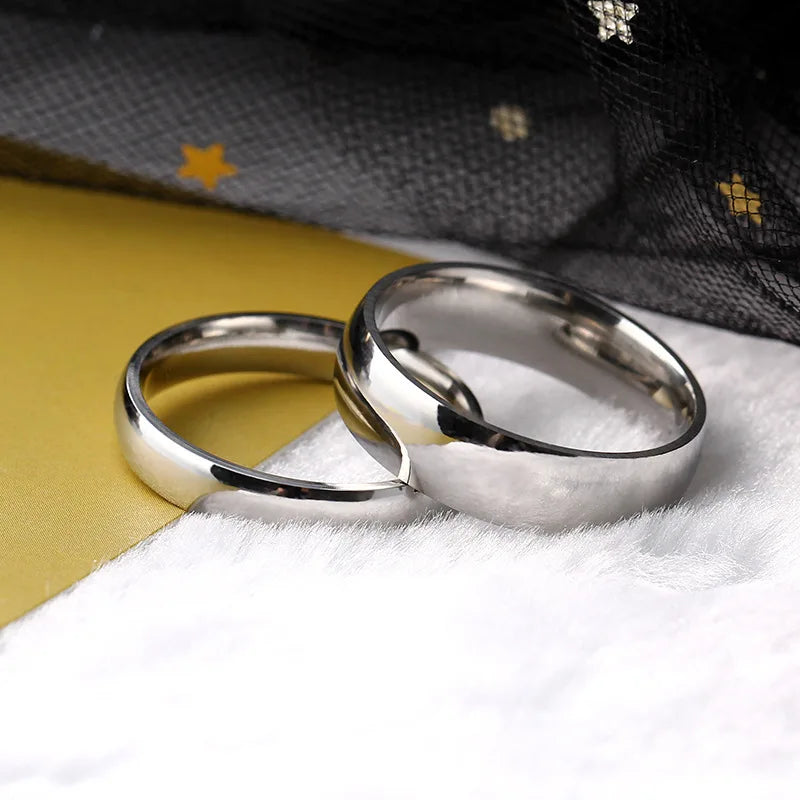 High quality titanium steel plated 18K gold ring couple ring Europe and the United States men and women 2mm4mm6mm8mm simple ring