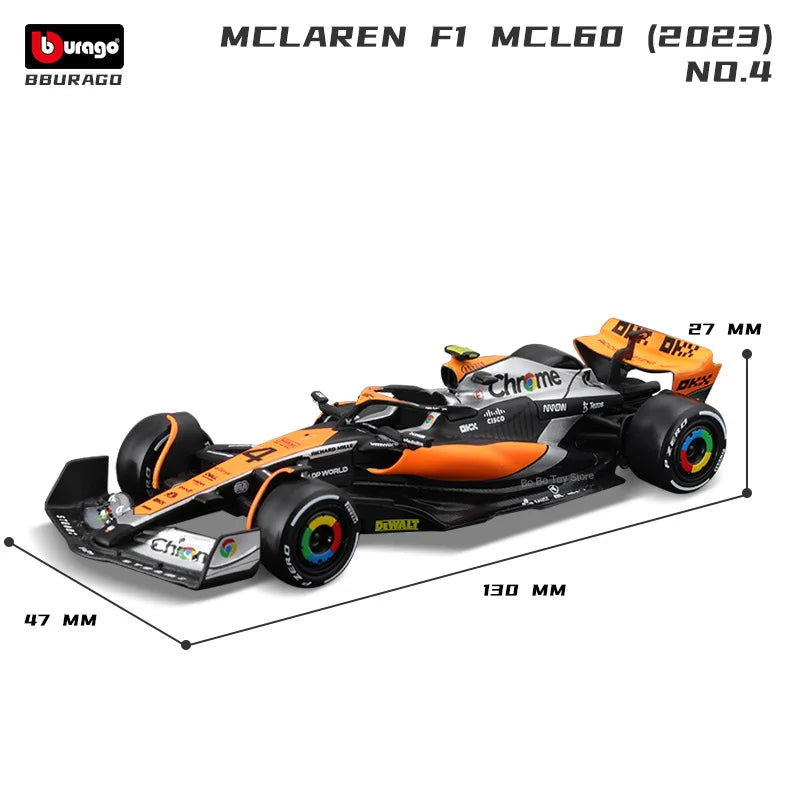 Bburago 1:43 McLaren F1 MCL38 2024 Miami GP Formula 1 Alloy Diecast Model Car #4 Lando Norris #81 Oscar Piastr Toy Gift
