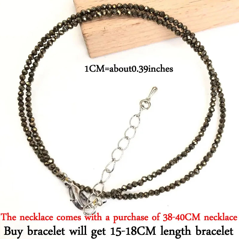 2024 New Boho 2mm Natural Stone Crystal quartz Necklace Bracelet Small Chain Ladies Fashion Accessories Charm Jewelry Accessorie