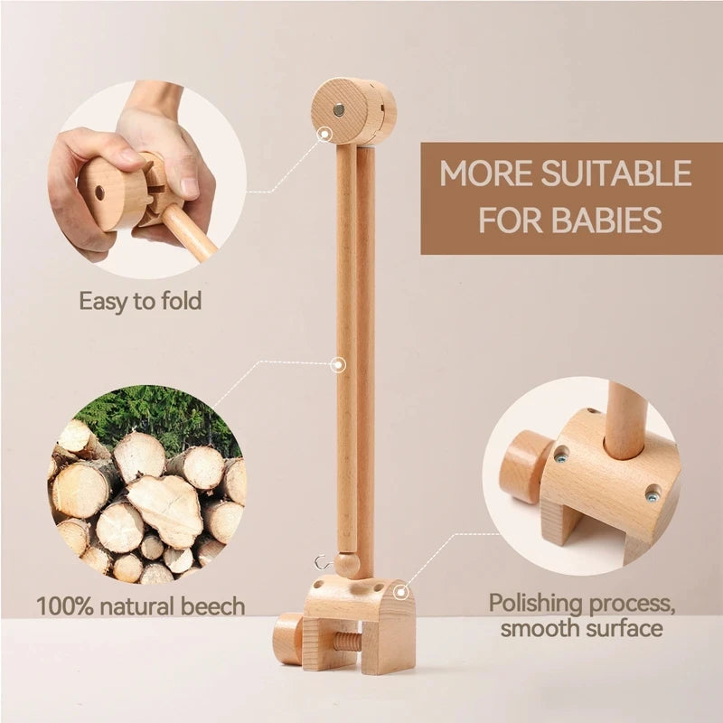 Baby Crib Cartoon Bear Mobile Rattle Toy January To December Hanging Bed Bell Newborn Soothing Toy Moving Musical Toy Baby Gift