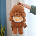 New Plush Teddy Dog Backpacks Poodle Shape Brown Khaki Stuffed Puppy Backpack Kawaii Cute Animals Shoulders Bag Girls Fashion