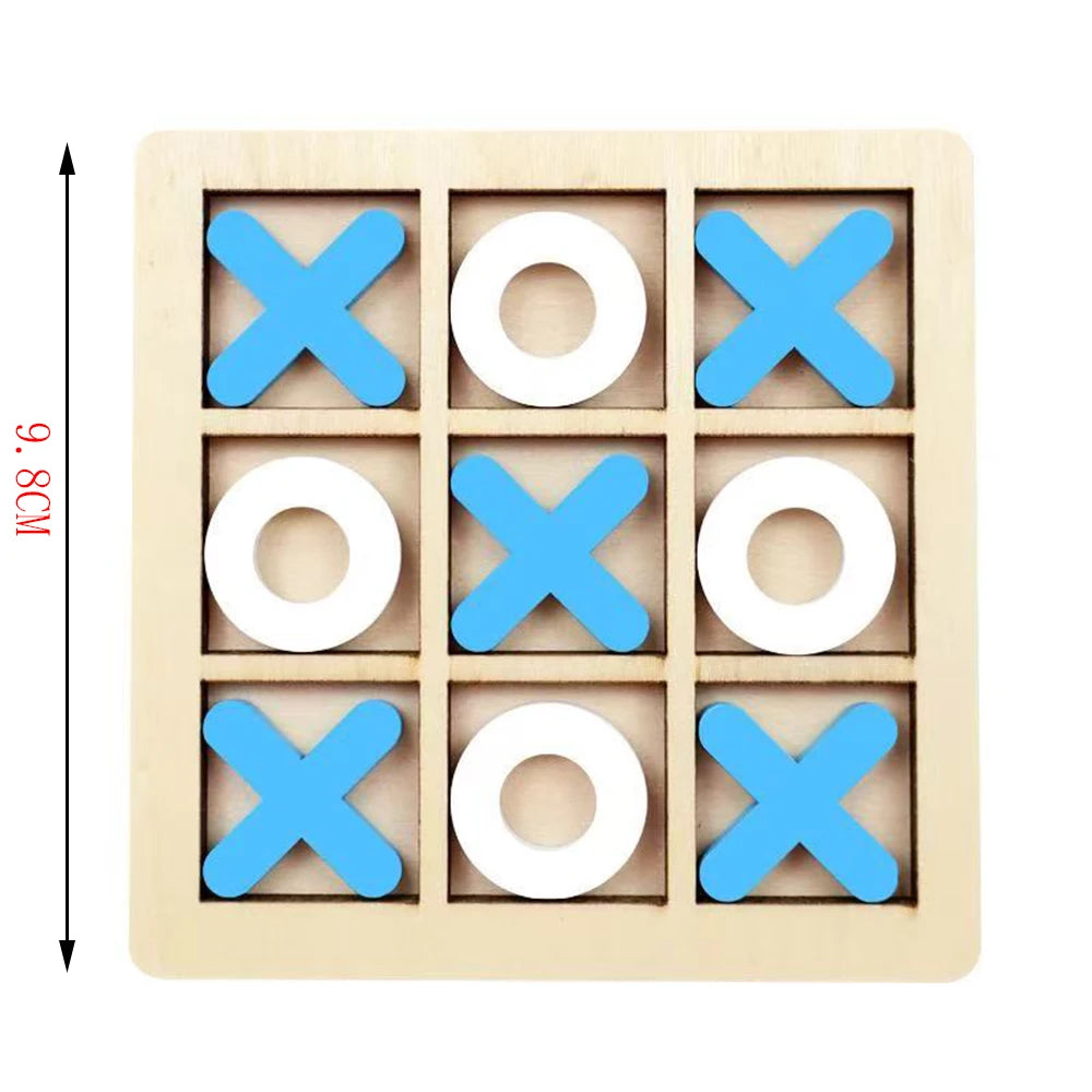 Wooden XO Tic Tac Toe Game Mini Chess Board Interaction Puzzle Training Montessori Educational Toys Gift for Kids Boy Girl