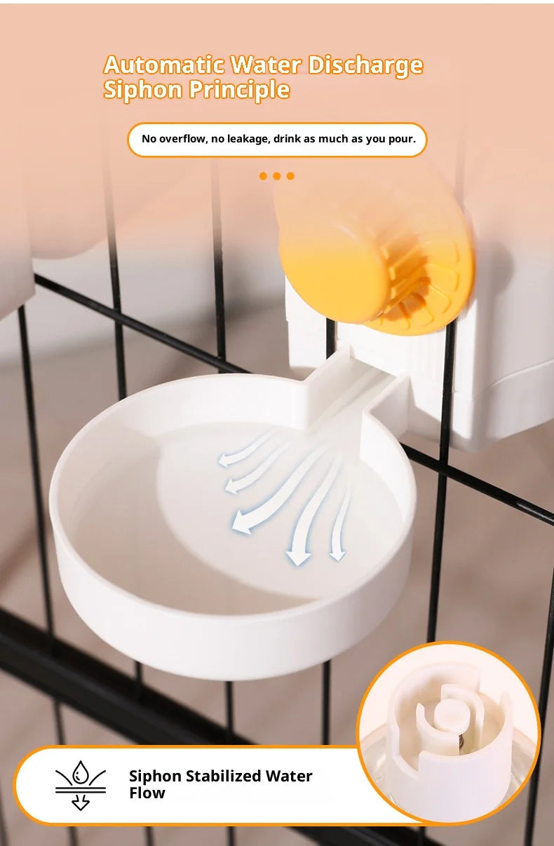Automatic Hanging Cat Cage Water Dispenser & Feeder Large Capacity Leak-Proof Design Pet Watering System Pet Supplies