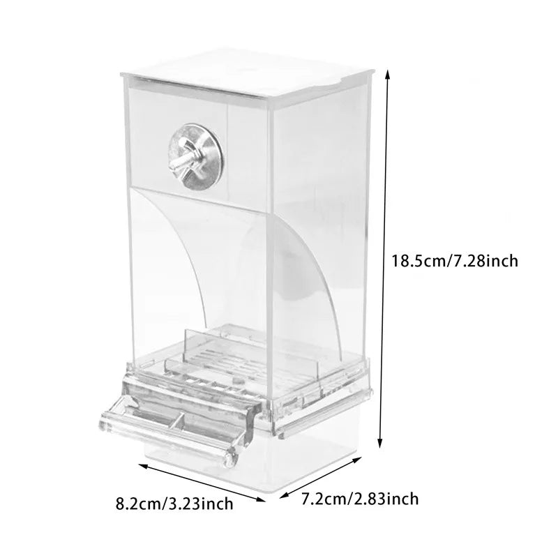 1PC Parrot Feeder Anti-Spill Transparent Bird Food Box Clear Feeding Device for Parrots Durable Bird Feeding Box