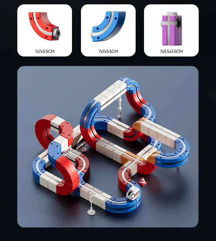 High-Speed Electric Train Set for Kids Magnetic Assembly DIY Educational Gravity-Defying Track Model Car Playset