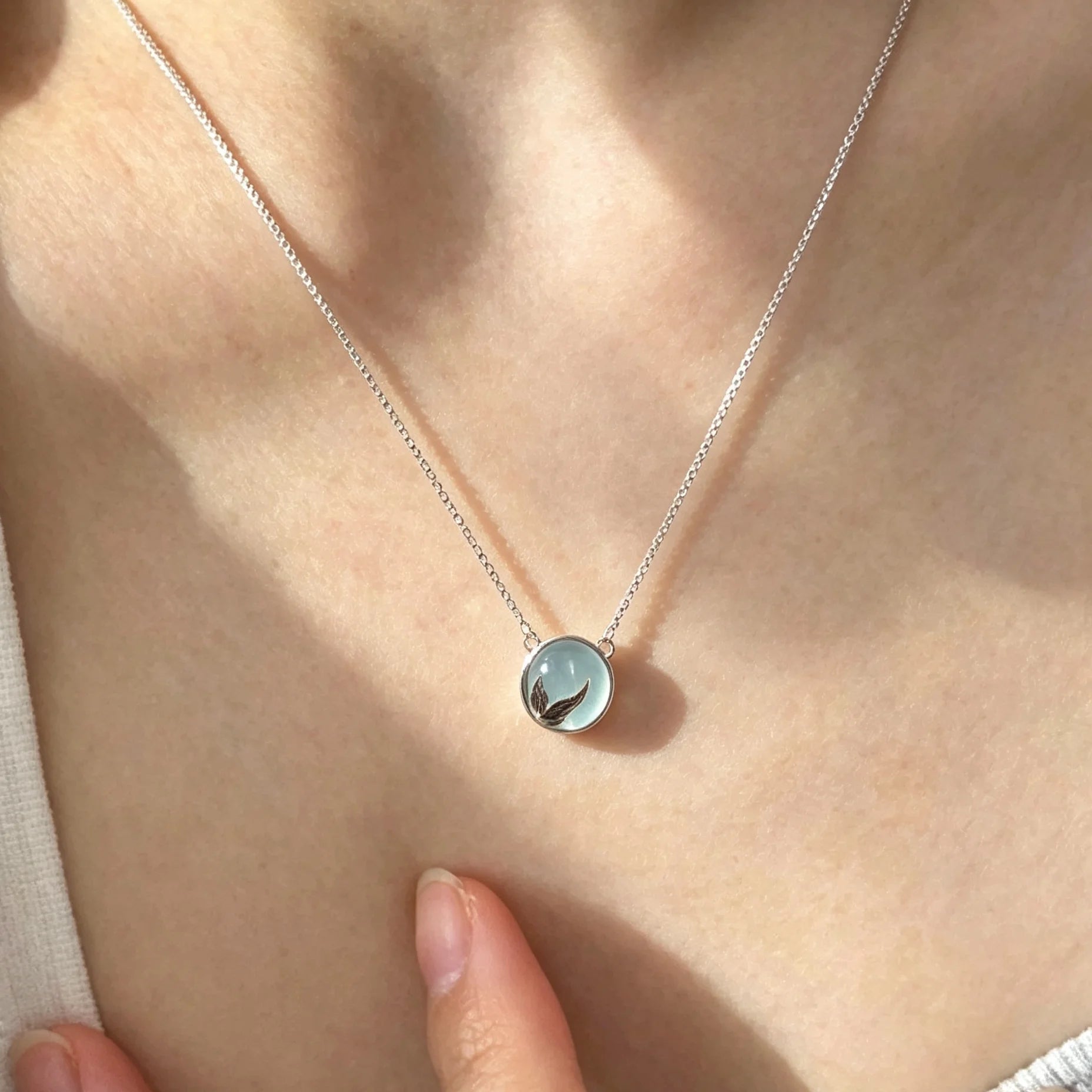 PANJBJ 925 Sterling Silver Onyx Necklace for Women Girl Concise Individuality Fashion Jewelry Birthday Gift Dropshipping