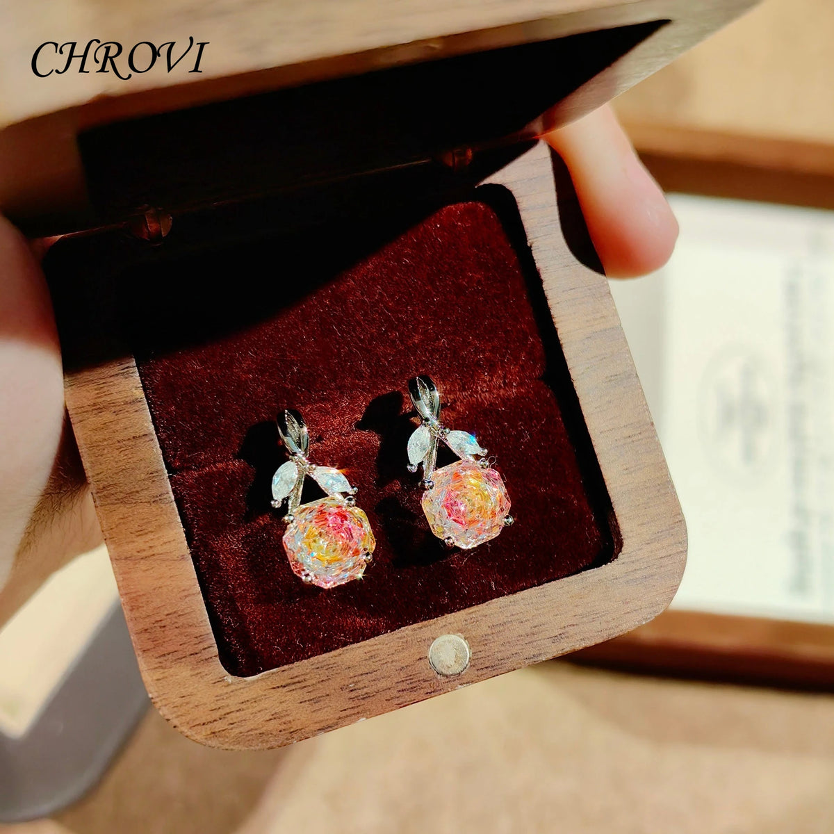 925 Sterling Silver Octagonal Millennium Rose Cut Necklace Pendant Diamond Stud Earrings Colorful Ring for Women Jewelry