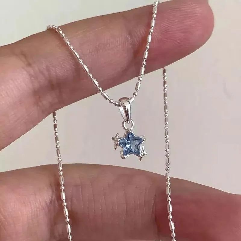 PANJBJ 925 Sterling Silver Onyx Necklace for Women Girl Concise Individuality Fashion Jewelry Birthday Gift Dropshipping