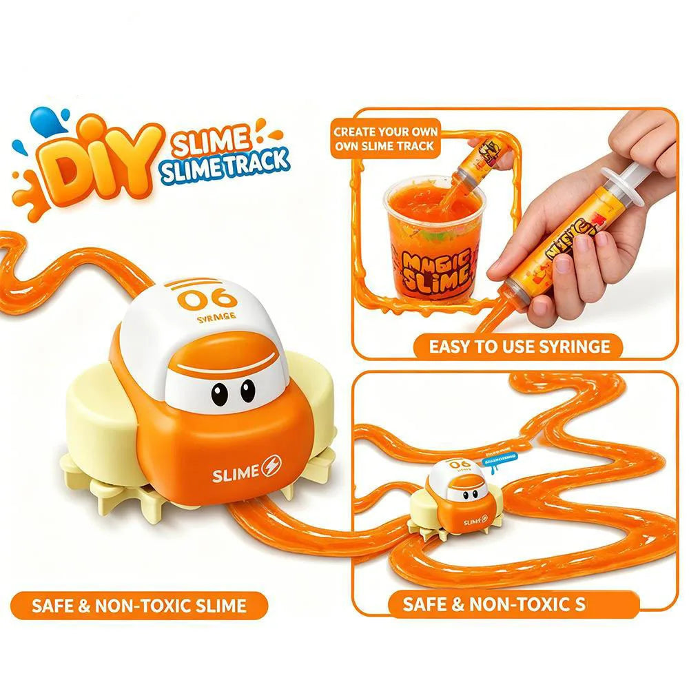DIY Slime Track Car Set, Draw Your Own Track with Non-Toxic Paste, Electric Toy, Creative Stress Relief Gift