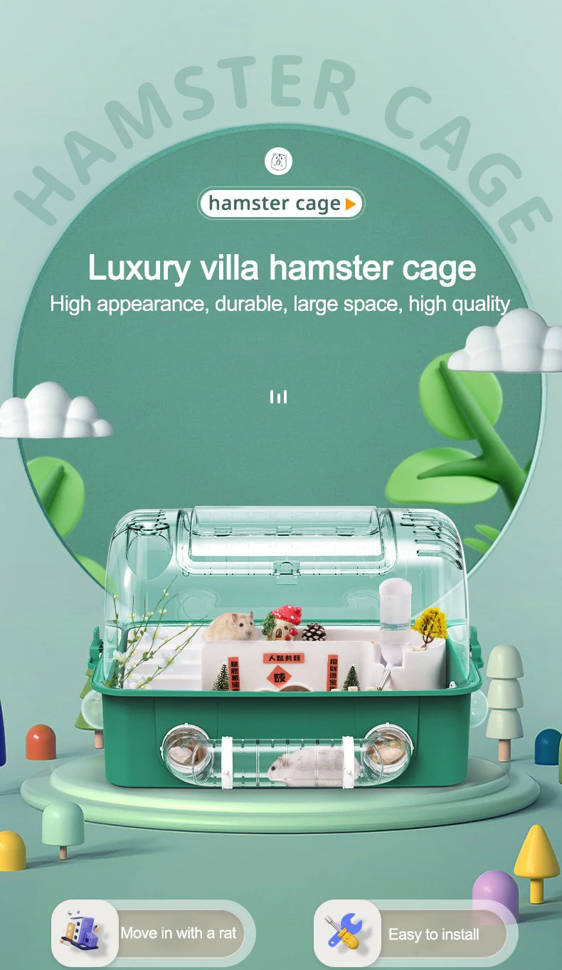 DIY Tunnel Cage Hamster Cage Hamster Hose Tubing Toy Fun Platform Pet Home Drinking Water Bottle For Golden Hamster Fun Tunnel