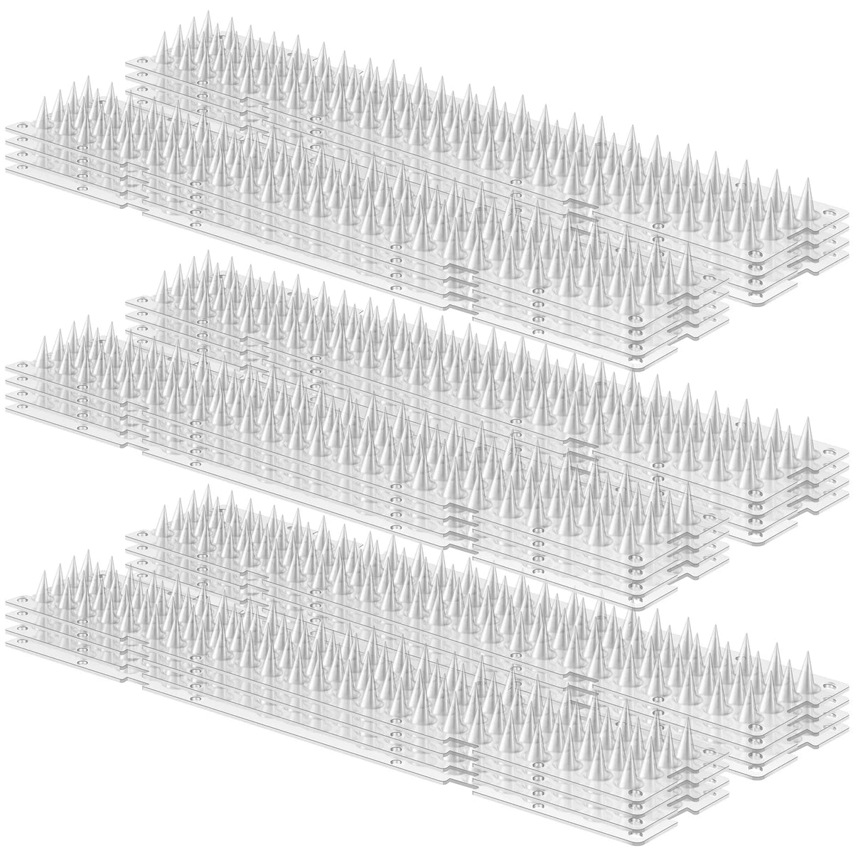 24Pcs Plastic Fence Wall Spikes Bird Deterrent Spikes Anti Climb Cat Animal Repellent For Garden Fences Birds Pigeons Spikes