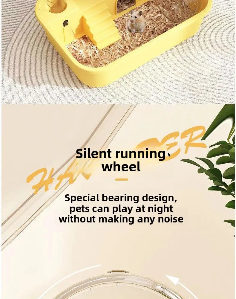 Plastic Hamster Cage, Transparent Panoramic View, Luxury Villa for Golden Hamsters, Double-Layered