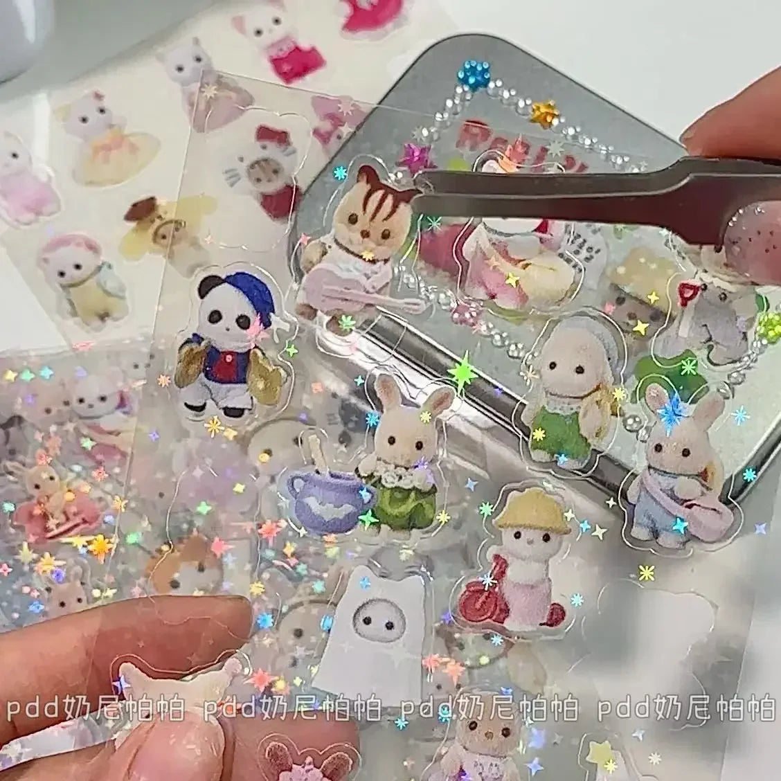 Sylvanian Families Sticker Children's Toy Kitchen Toys Girl Sylvanians Family Kids Toys for Girls Ternuries Silvania Familiy