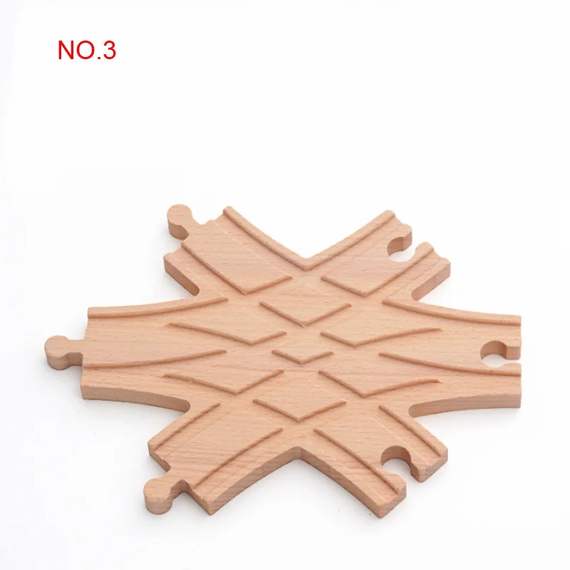 New Wooden Railway Track All Kinds Fork Rail Bifurcation Beech Wood Track Accessories Fit for Thomos Wooden Train Tracks Toy