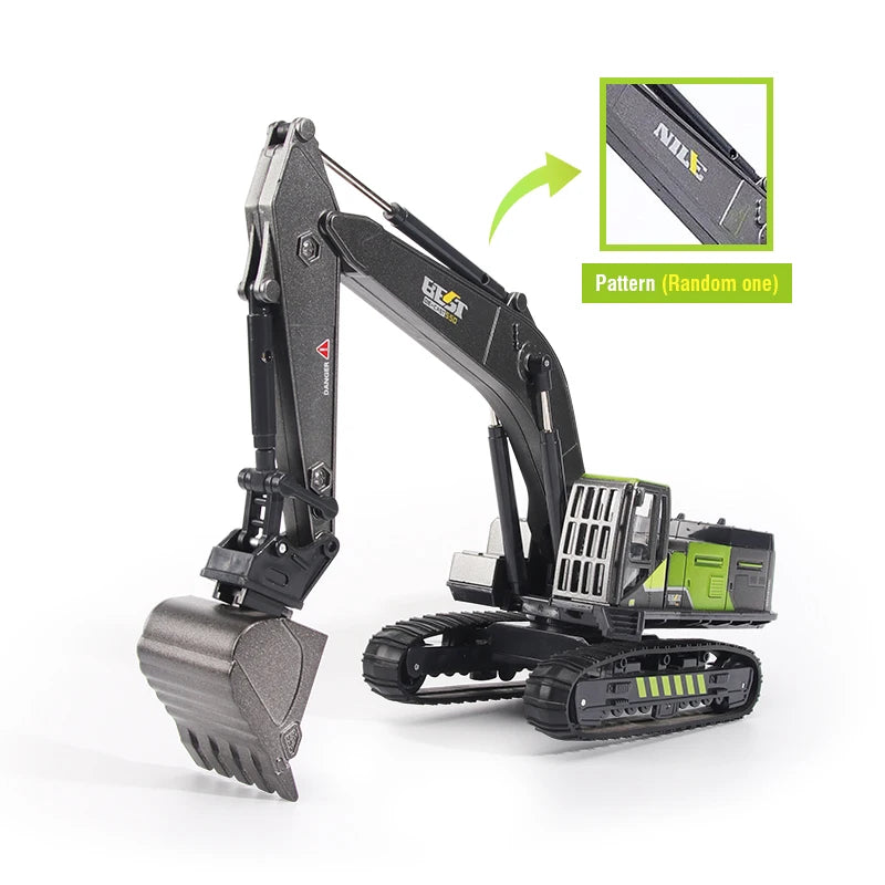 1/50 Diecast Alloy Inertia Engineering Vehicle Model Excavator Crane Forklift Road Roller Collectible Toy Gifts For Boys Kids