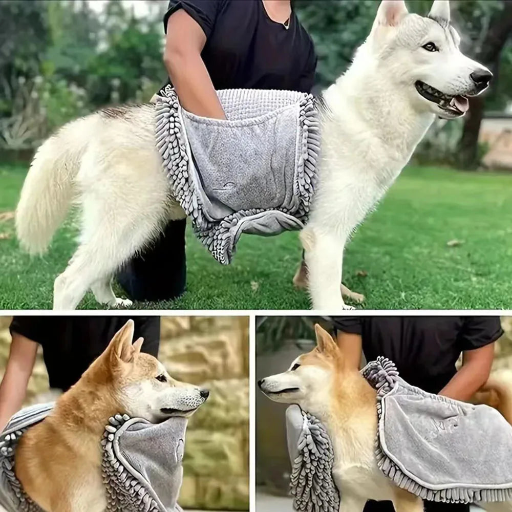 Super Absorbent Pet Bath Towel Quick-drying Cat Towels Convenient Soft Bath Robe Dry Pet Cleaning Washcloth Dog Accessories