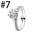 Hot Sales 925 Sterling Silver Pink Flower heart Ear Stud Ring Pendant Bead fit DIY Women's Bracelets Necklaces Jewelry Gifts