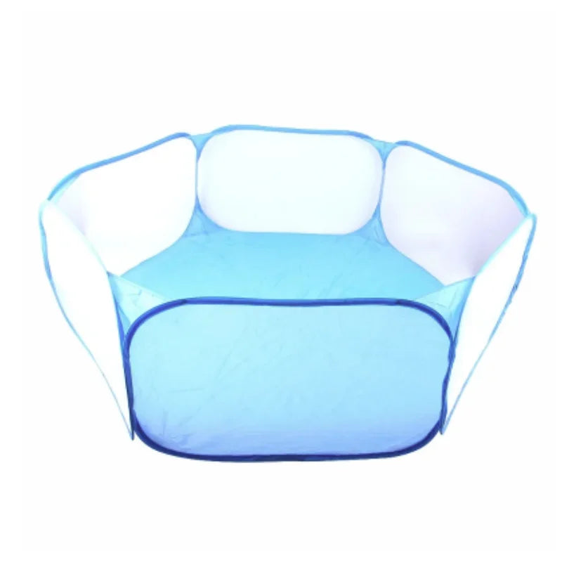 Transparent Portable Pet Cage Tent Dog Cat Playpen Open Folding Yard Fence for Hamster Rabbit Guinea Pig Small Pet Cage