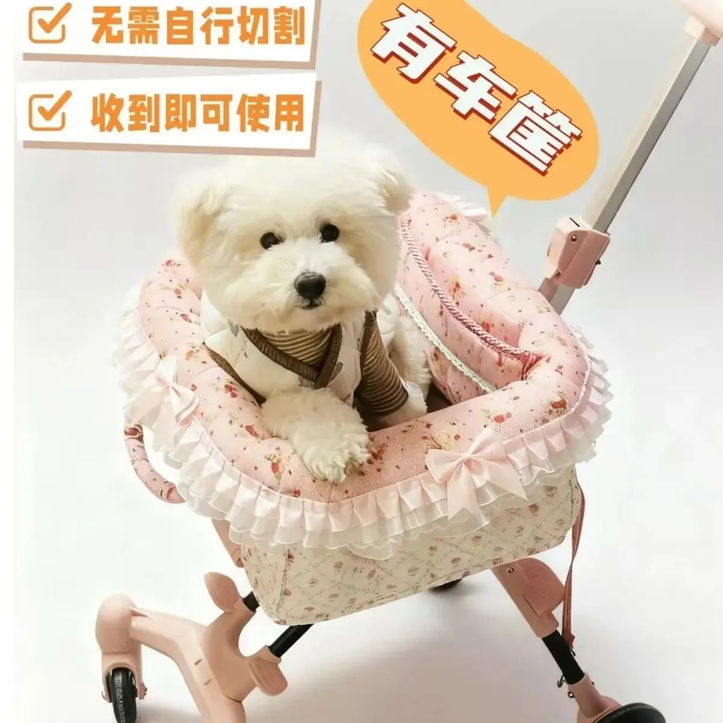 2026 SUMMER Pet Stroller with Complimentary MaT for Small 10 Lbs Dogs & Cats Lightweight Foldable Design One-clickFolding  Brake