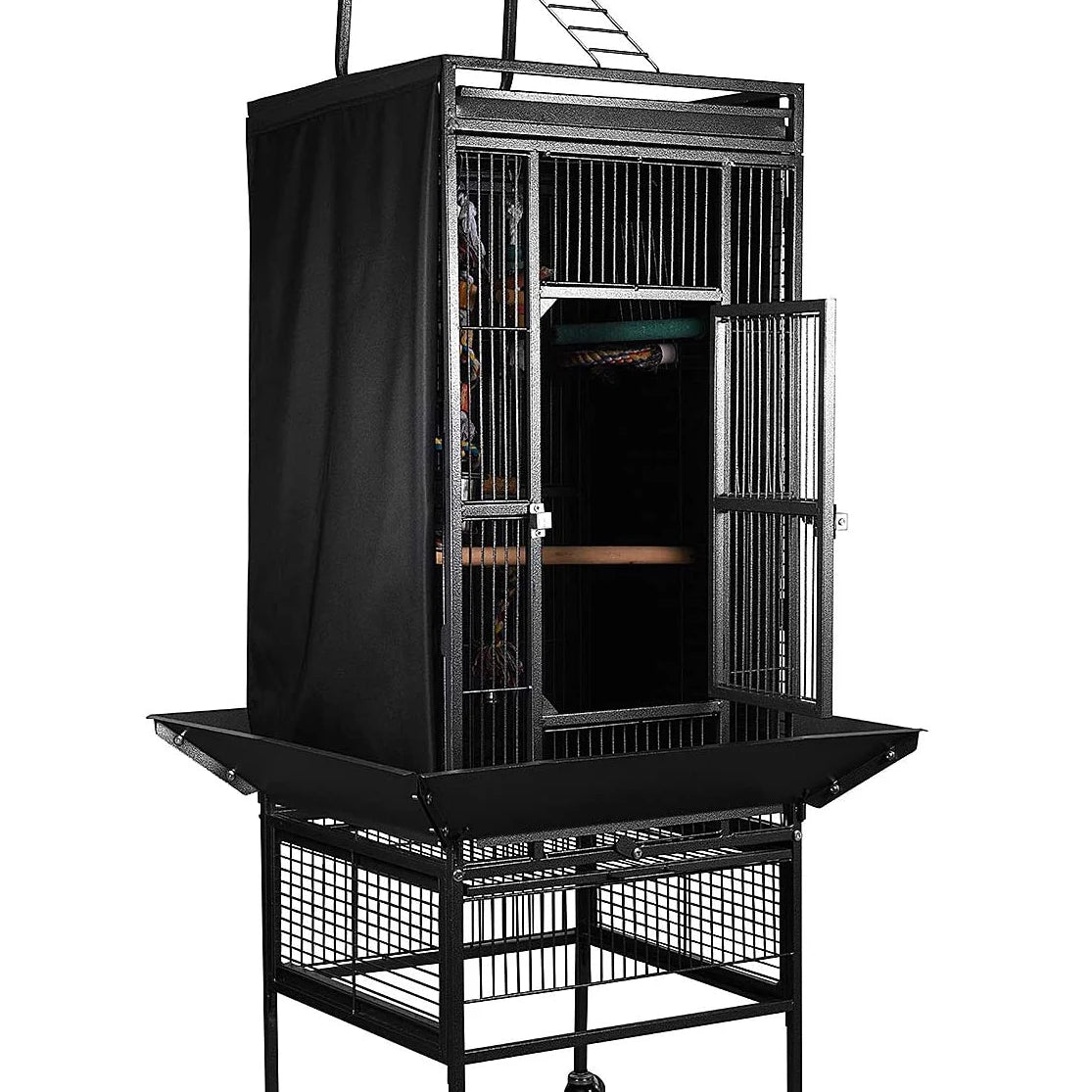 Black Bird Cage Shading Cover, Large Universal, Blackout, Breathable Parrot Cage, Good Night Covers