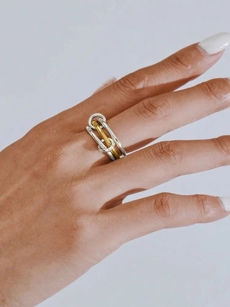 925 Sterling Silver Simple Fashion Multi-Layer Round Zircon Ring For Women Anniversary Daily Wear High Quality Fine Jewelry
