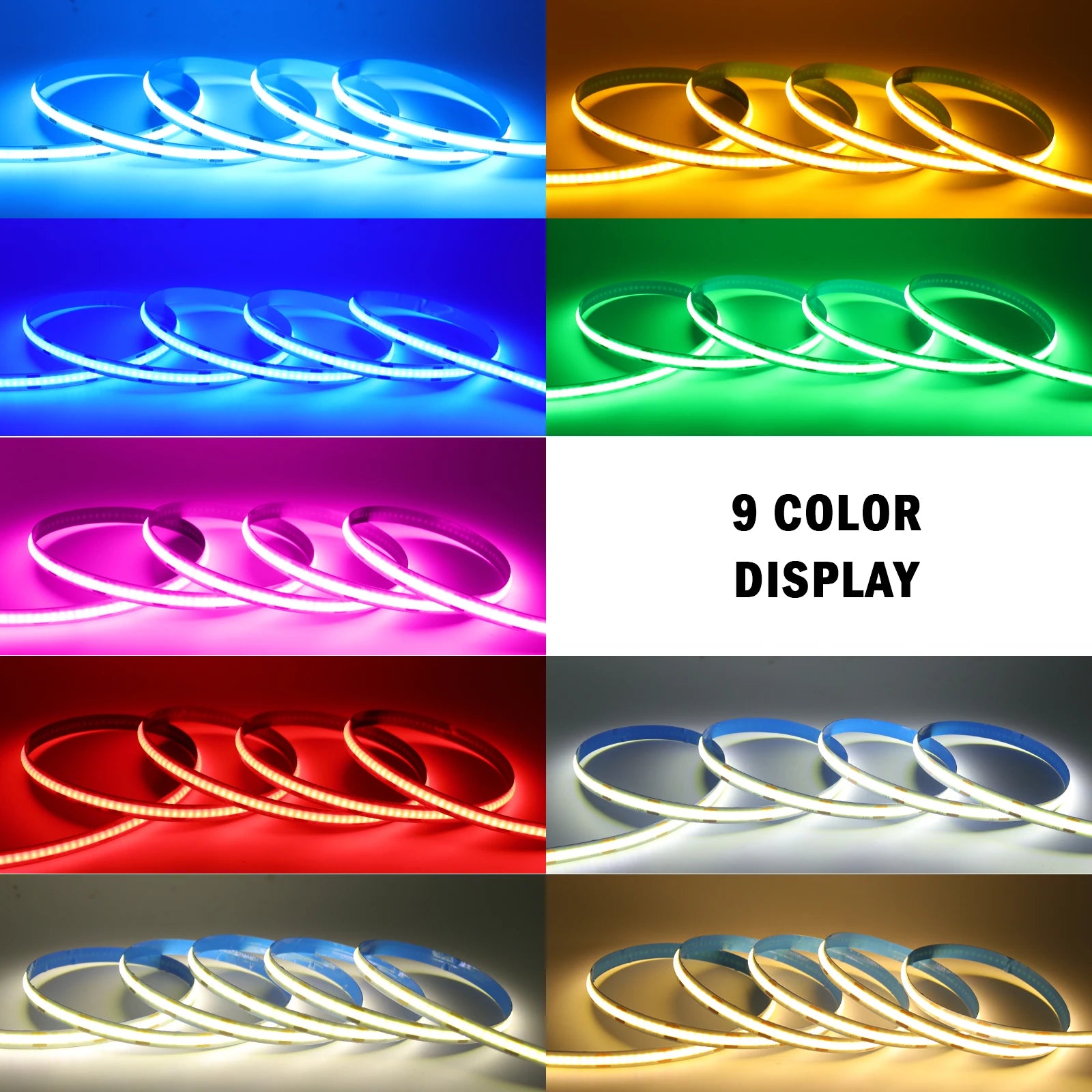 8MM COB LED Strip Light 5V 320LEDs/M Motion Sensor Dimmable Flexible LED Tape Ribbon USB/Battery Powered DIY Backlight for Room