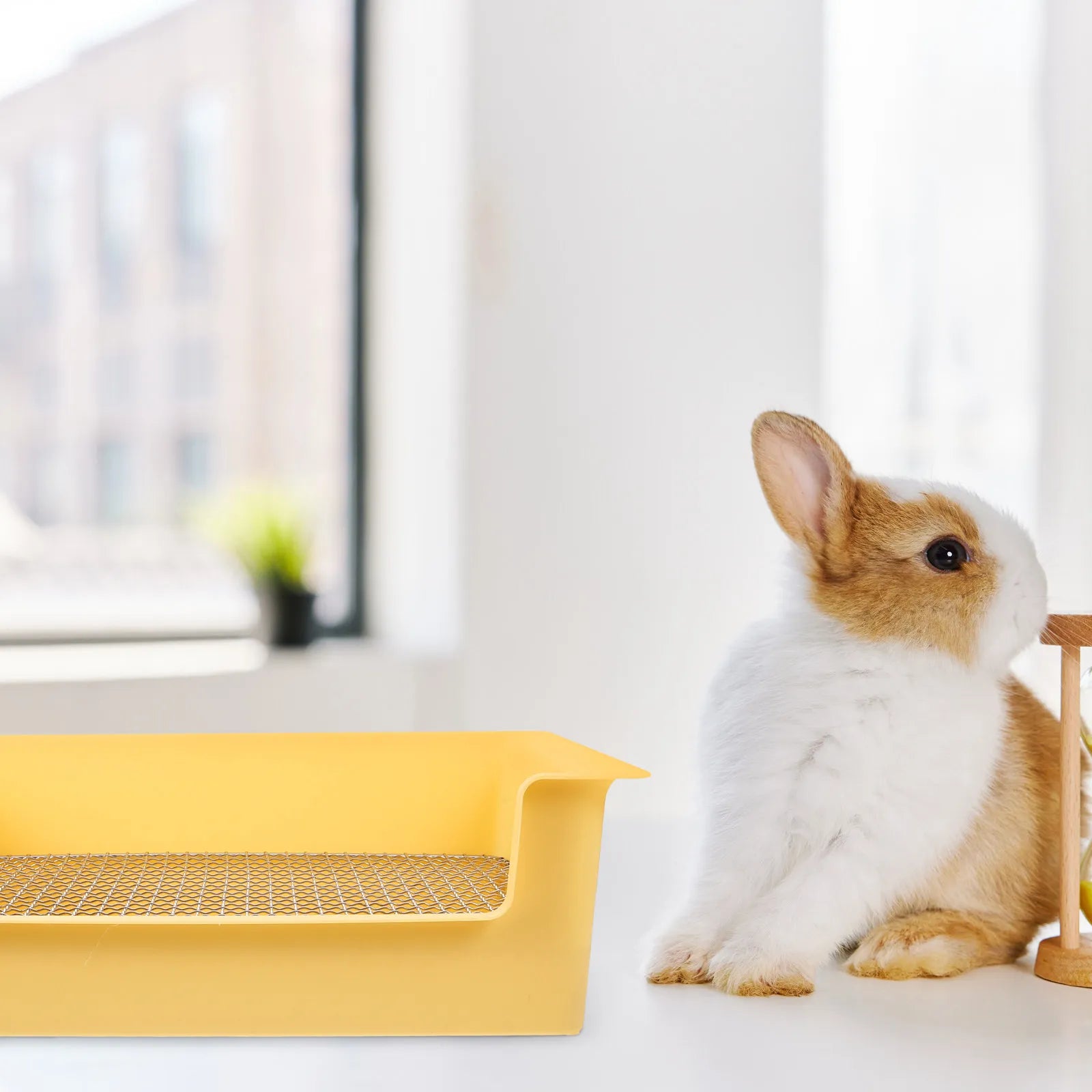 Large Rabbit Litter Box Easy Clean Split Type Portable Toilet for Hamster Guinea Pig Pet Training Ferret Litter Pan
