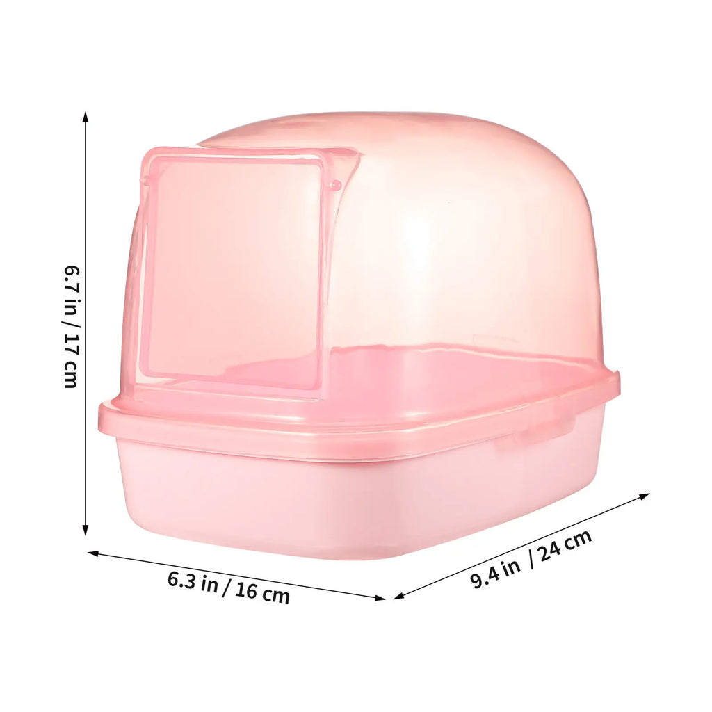 Plastic Hamster Sand Bath Box Sturdy Transparent Bath Basin for Small Pets Chinchilla Gerbil Guinea Pig Indoor Cage Accessory