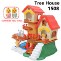 1:12 Micro Deluxe Villas Dollhouse Castle Treehouse Auditorium Play House Miniature Furniture Model Kitchen Toy Girls Gift