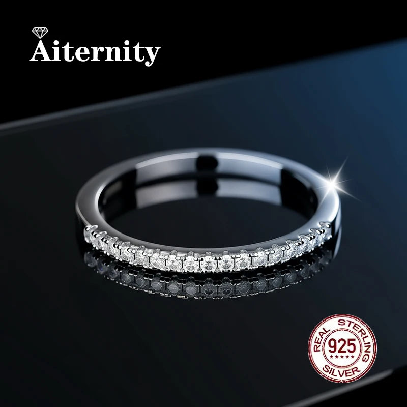 Pass Diamond Test Moissanite Ring And Zircon Unisex Rings 100% Real S925 Silver Ring For Men and Women Luxury Brilliant D VVS1