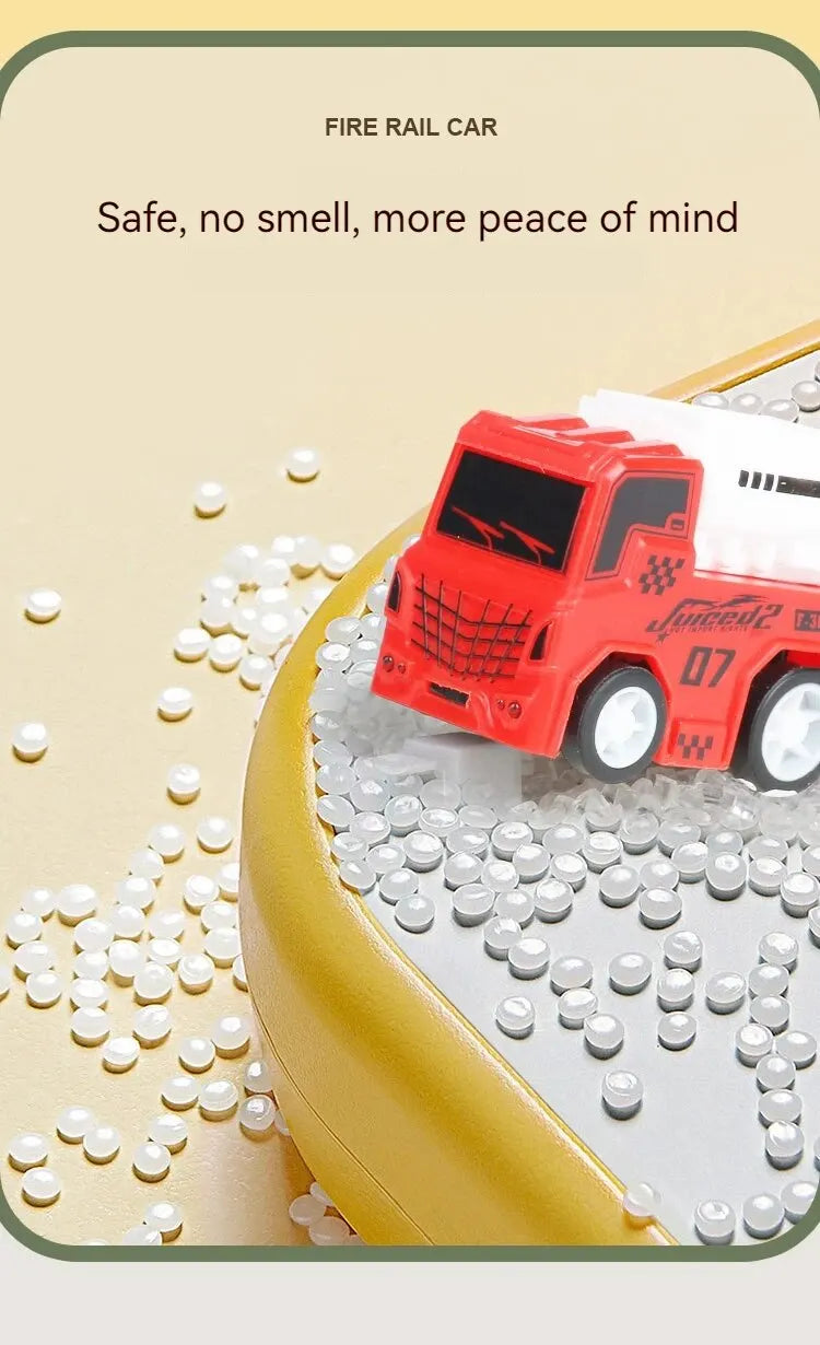 Fire Engine Track Assembling Car Engineering Minin Car Set Kids Puzzle Boy Toys Track Car Train Toys For Children Birthday Gift